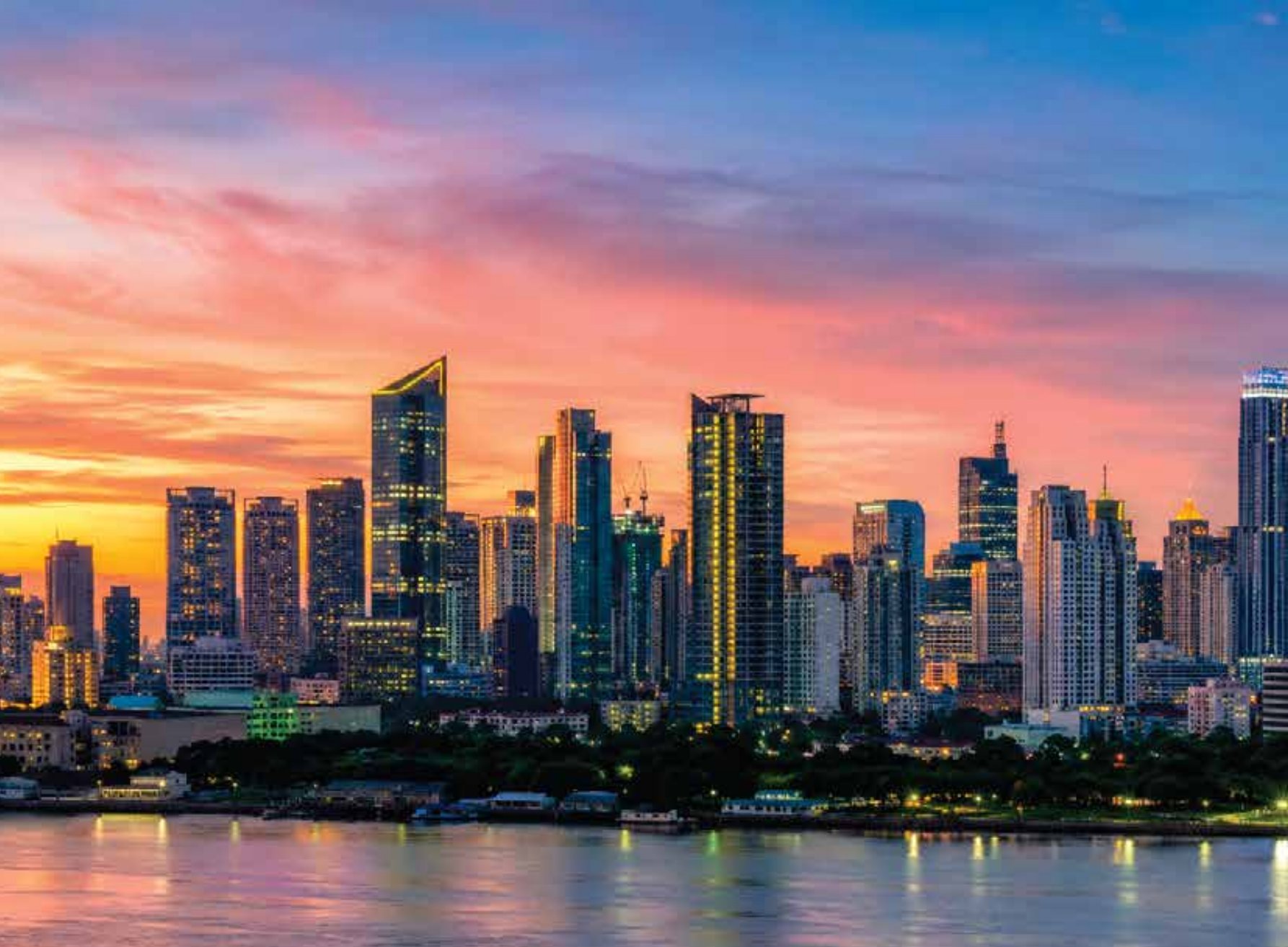 Manila skyline at dusk
